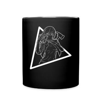 Zombiecore Aesthetic Anime Girl Mask - Full Colour Mug - black - Front