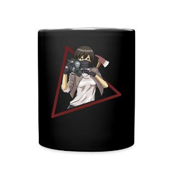 Zombiecore Aesthetic Anime Girl Mask - Full Colour Mug - black - Front