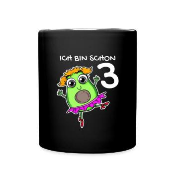 3. Geburtstag Mädchen Ballett - Tasse einfarbig - Schwarz - Vorne