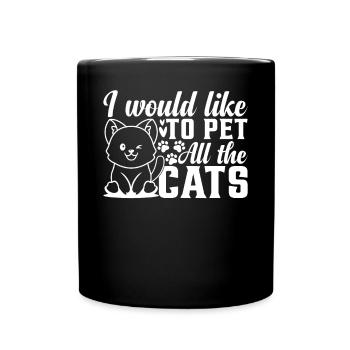 Cat lovers I would like to see all cats streic - Full Colour Mug - black - Front