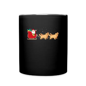 Golden Retriever Santa Weihnachtsschlitten - - Tasse einfarbig - Schwarz - Vorne
