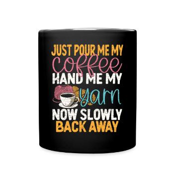 Quilting Stricken Nähen Häkeln - Tasse einfarbig - Schwarz - Vorne