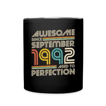 30. Geburtstag Jahrgang September 1992 - Tasse einfarbig - Schwarz - Vorne