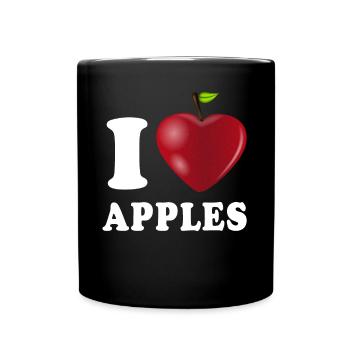 I Love Apples - Full Colour Mug - black - Front