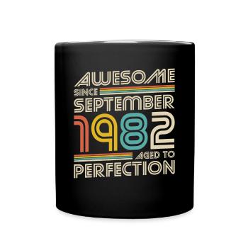 40. Geburtstag Jahrgang September 1982 - Tasse einfarbig - Schwarz - Vorne