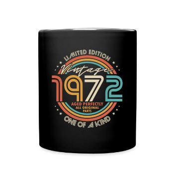 50th birthday born 1972 Aged Perfectly - Full Colour Mug - black - Front