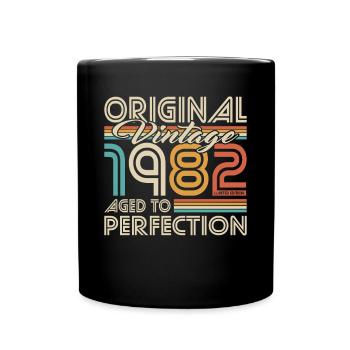 40. Geburtstag Jahrgang 1982 Aged to Perfection - Tasse einfarbig - Schwarz - Vorne