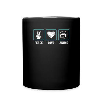 Peace love anime - Mug uni - noir - Devant