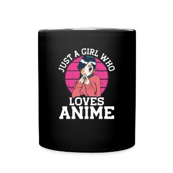Ein Mädchen das Anime liebt - Tasse einfarbig - Schwarz - Vorne