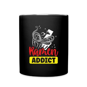 Accro aux ramen - Mug uni - noir - Devant