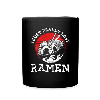Ich liebe wirklich Ramen - Tasse einfarbig - Schwarz - Vorne