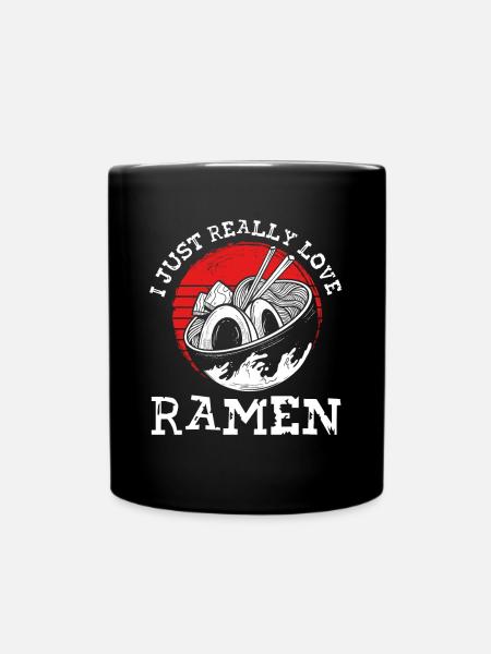 I really love ramen - Full Colour Mug - black
