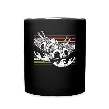 Bol Ramen rétro vintage - Mug uni - noir - Devant