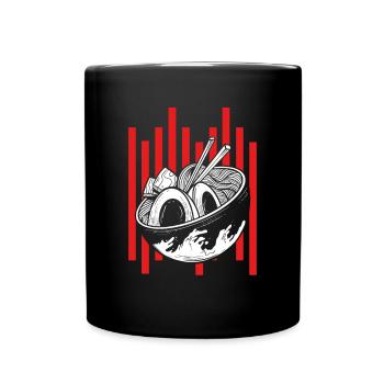 White Ramen Noodles - Full Colour Mug - black - Front
