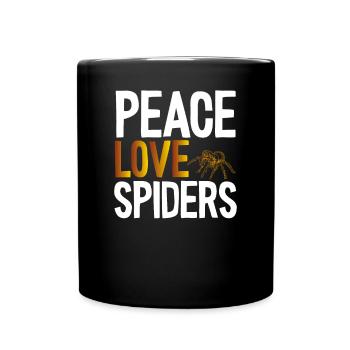 Peace love spiders - Full Colour Mug - black - Front