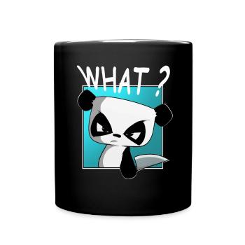 Quoi? drôle de panda, dictons drôles, chemise - Mug uni - noir - Devant