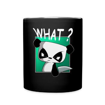 Quoi? drôle de panda, dictons drôles, chemise - Mug uni - noir - Devant