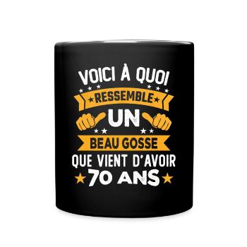 Voici à quoi ressemble un beau gosse 70 Ans - Mug uni - noir - Devant
