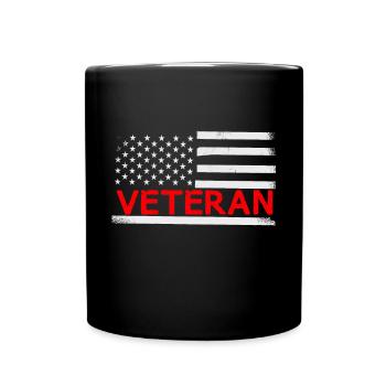 Vétéran Du service du drapeau américain États-Unis - Mug uni - noir - Devant
