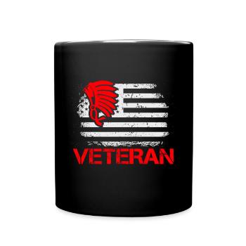 Vétéran Du service du drapeau américain États-Unis - Mug uni - noir - Devant