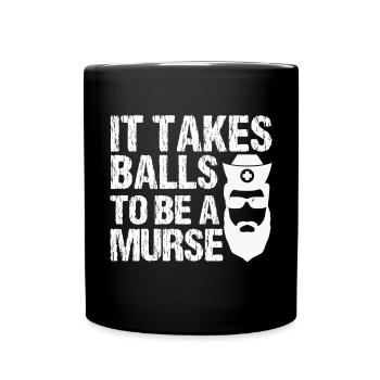 Murse Drôle d’infirmière il - Mug uni - noir - Devant