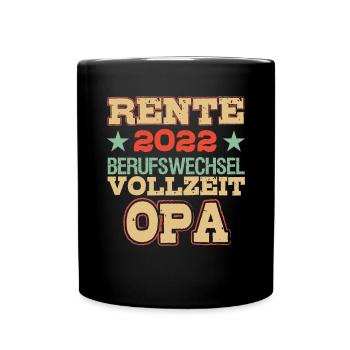 Lustiger Ruhestand Spruch Rentner Opa Großvater - Tasse einfarbig - Schwarz - Vorne