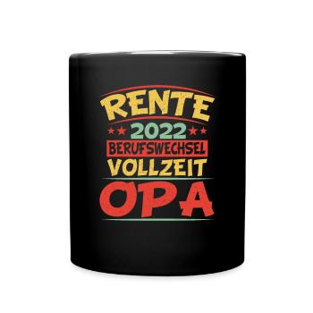 Lustiger Ruhestand Spruch Rentner Opa Großvater - Tasse einfarbig - Schwarz - Vorne
