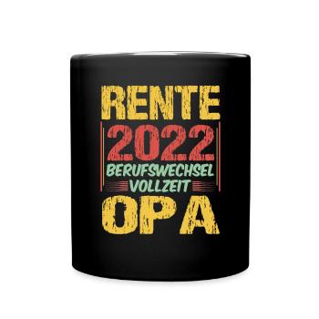 Lustiger Ruhestand Spruch Rentner Opa Großvater - Tasse einfarbig - Schwarz - Vorne