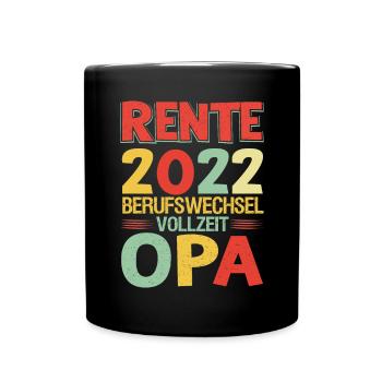 Lustiger Ruhestand Spruch Rentner Opa Großvater - Tasse einfarbig - Schwarz - Vorne