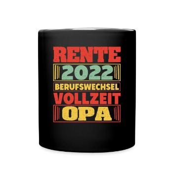 Lustiger Ruhestand Spruch Rentner Opa Großvater - Tasse einfarbig - Schwarz - Vorne