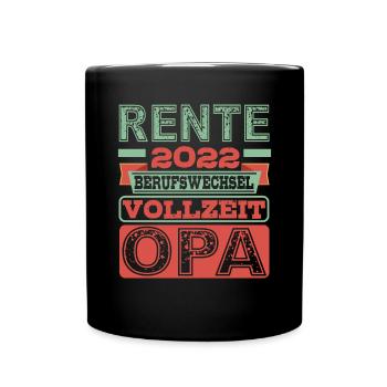 Lustiger Ruhestand Spruch Rentner Opa Großvater - Tasse einfarbig - Schwarz - Vorne