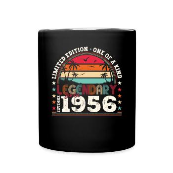 Legendär September 1956 66. Geburtstag Geschenk - Tasse einfarbig - Schwarz - Vorne