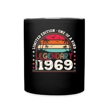 Legendär September 1969 53. Geburtstag Geschenk - Tasse einfarbig - Schwarz - Vorne