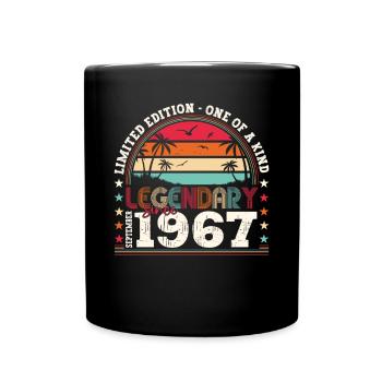 Legendary September 1967 55th birthday gift - Full Colour Mug - black - Front
