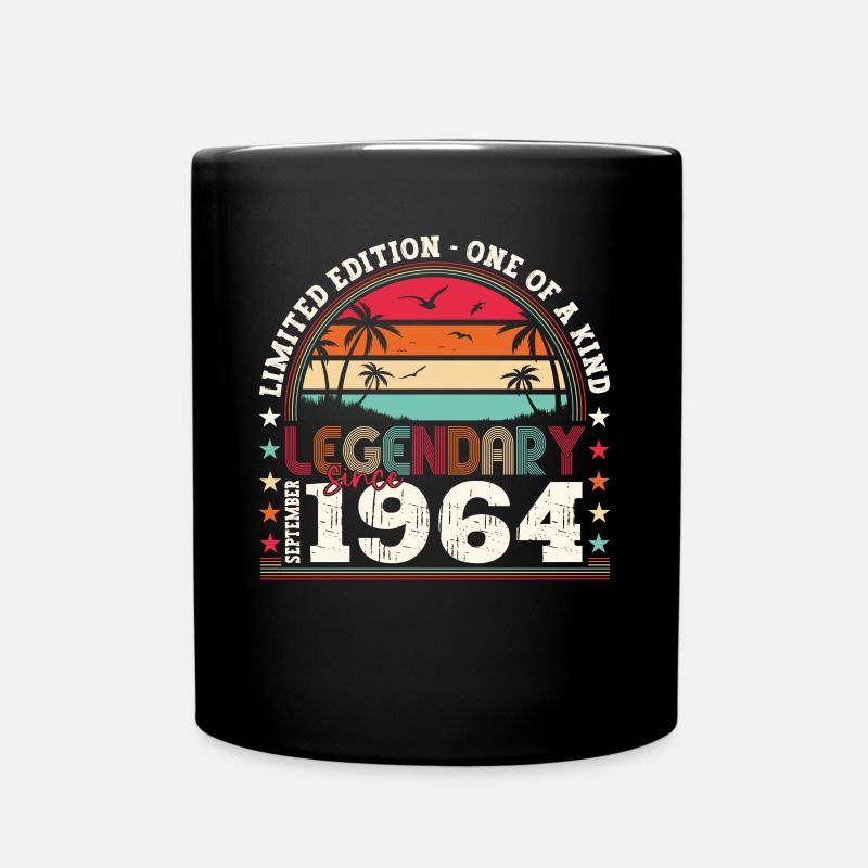 Legendary September 1964 58th birthday gift - Full Colour Mug - black