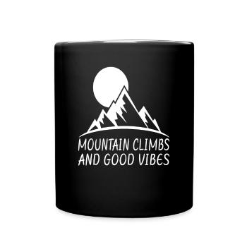 Wandern Wanderer Zelten lustiger Spruch - Tasse einfarbig - Schwarz - Vorne