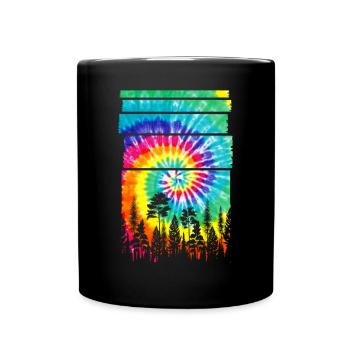 Wald Hippie Batik Natur Bäume Wald - Tasse einfarbig - Schwarz - Vorne
