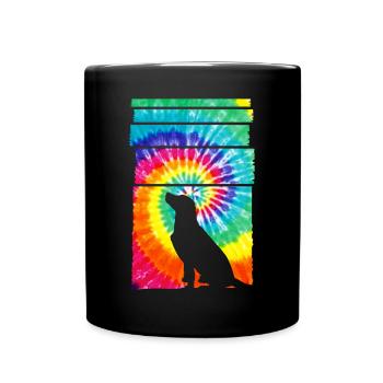 Dog Hippie Tie Dye - Tasse einfarbig - Schwarz - Vorne