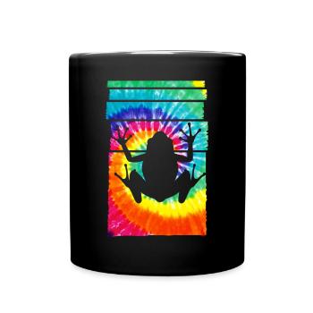 Frog Hippie Tie Dye - Full Colour Mug - black - Front