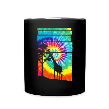 Afrika Safari Giraffe - Tasse einfarbig - Schwarz - Vorne