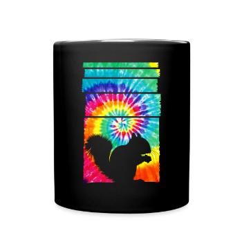 Squirrel Hippie Tie Dye - Full Colour Mug - black - Front