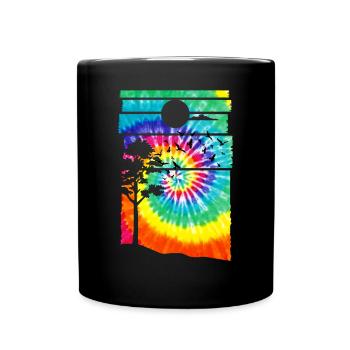Wald Hippie Batik Natur Bäume Wald - Tasse einfarbig - Schwarz - Vorne