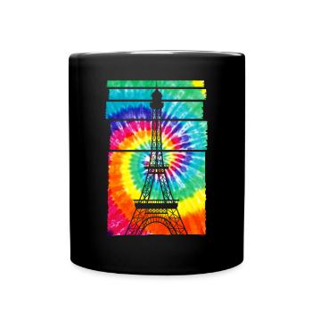 Paris Souvenir Eifelturm - Tasse einfarbig - Schwarz - Vorne