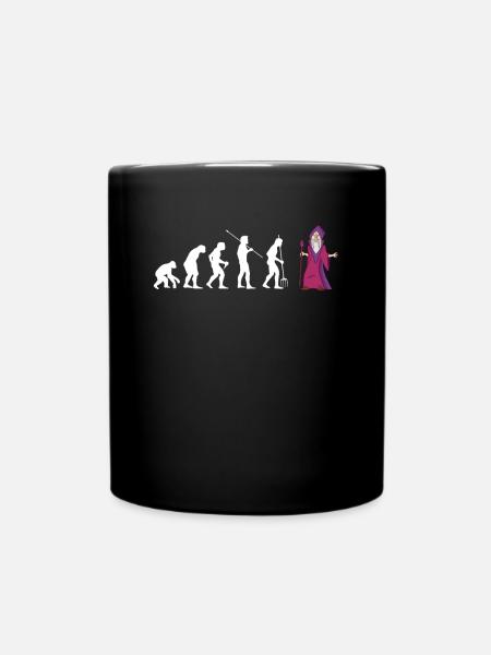 Evolution Hexer Hexe Zauberer Shirt Halloween - Tasse einfarbig - Schwarz