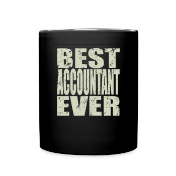 Best Buchhalter ever Buchhalter Geschenk - Tasse einfarbig - Schwarz - Vorne