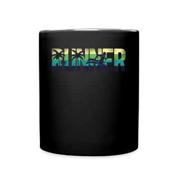 Running Runner Half Marathon Retro - Full Colour Mug - black - Front