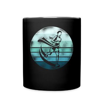 Running Runner Half Marathon Retro - Full Colour Mug - black - Front