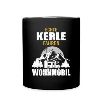 Wohnmobil Camping Zubehör - Tasse einfarbig - Schwarz - Vorne