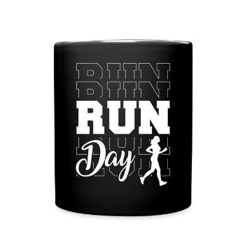 Running Runner Half Marathon - Full Colour Mug - black - Front
