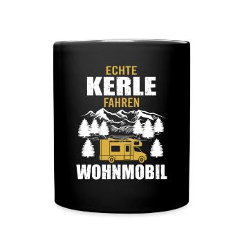 Wohnmobil Camping Zubehör - Tasse einfarbig - Schwarz - Vorne